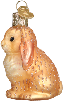 Baby Bunny Ornament - Tan Baby Bunny Glass Ornament (387x387), Png Download
