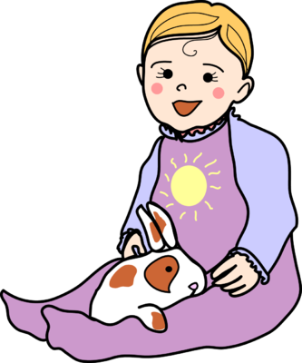 Baby And Bunny Clip Art - Clip Art (333x400), Png Download
