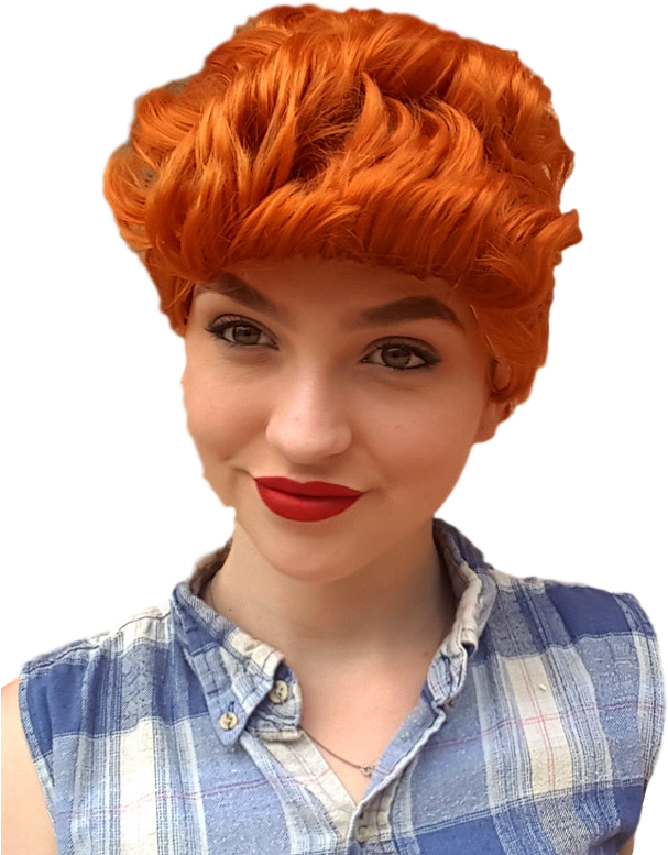 Pauline Wig - Pauline Hanson Inspired Fire Red Short Costume Wig (612x800), Png Download