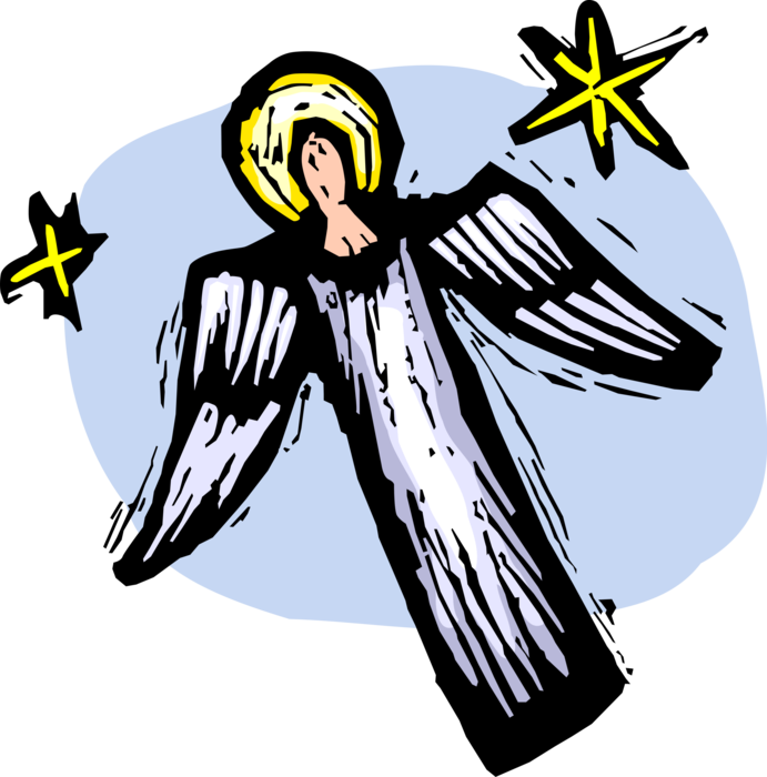 Vector Illustration Of Christian Spiritual Angel With - Illustration (691x700), Png Download