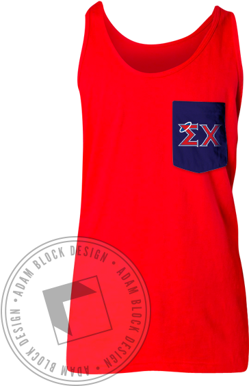 Sigma Chi Halo Contrast Custom Pocket Tank - Active Tank (464x585), Png Download