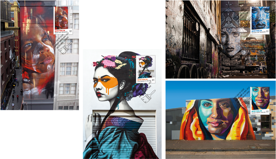Street Art Set Of Maxicards - Hosier Inc. Paint Up Project Round 1. Adnate (970x545), Png Download