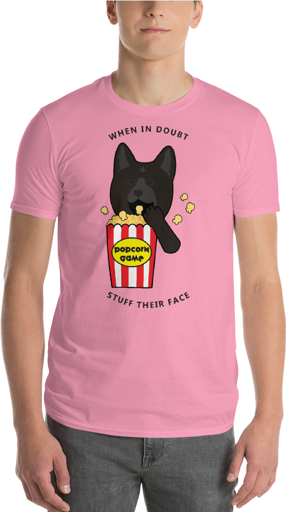 Dark Akita Popcorn Hashtagtshblack Mockup Front Mens (1000x1000), Png Download