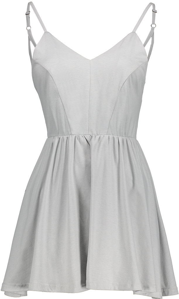 Strappy Grey Skater Dress (800x1064), Png Download