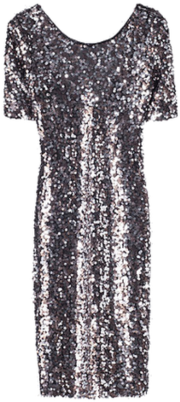 Vestido De Lentejuelas Color Plata - Vestido Lentejuelas Png (450x649), Png Download
