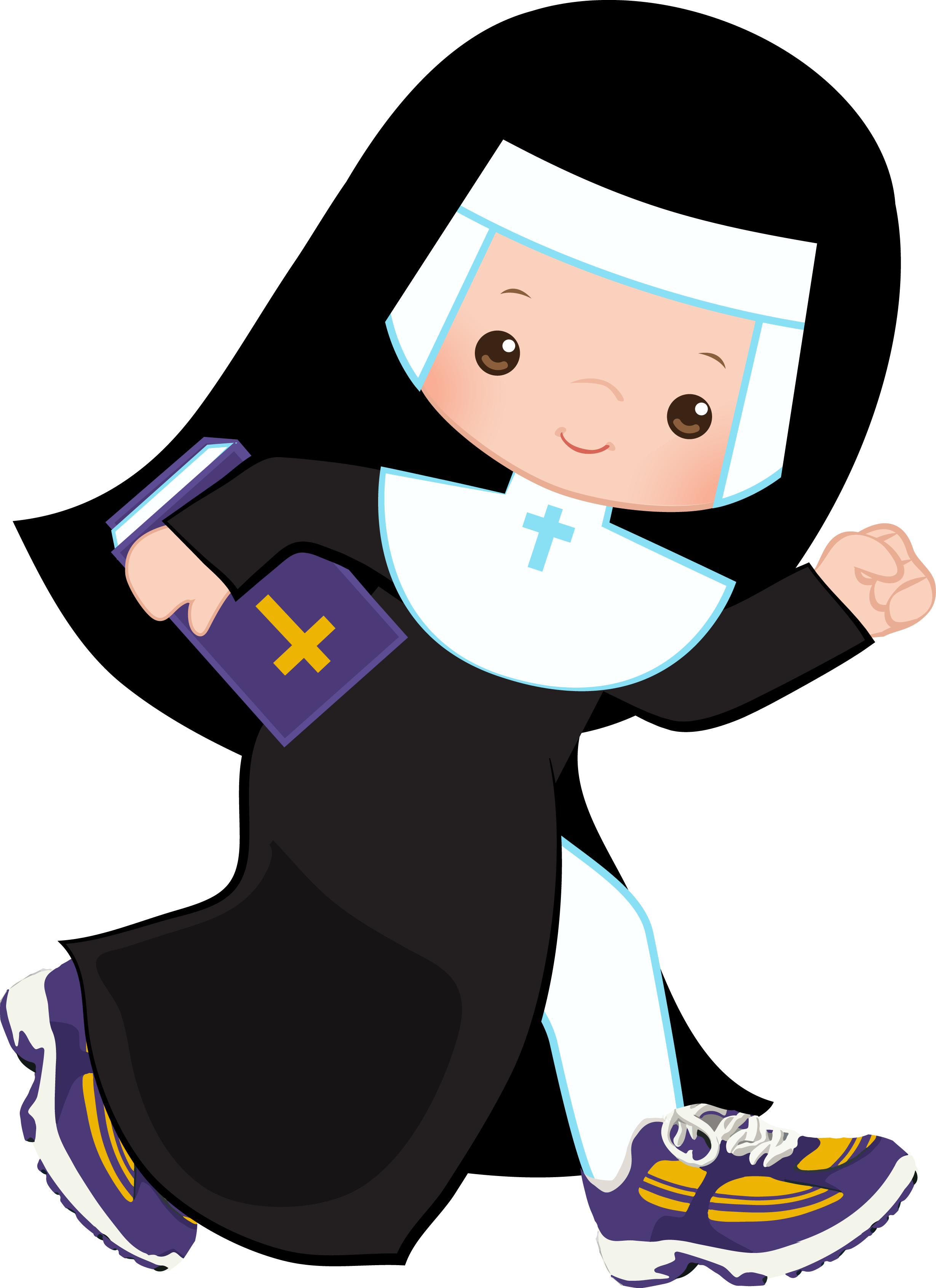 Image Transparent Stock Racewire Nun K - Nuns Running Clipart (2458x3381), Png Download