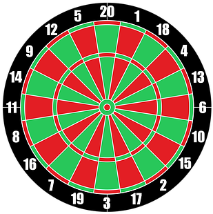 Vector Dartboard, Target, Darts, Sport - Dart Board (480x340), Png Download