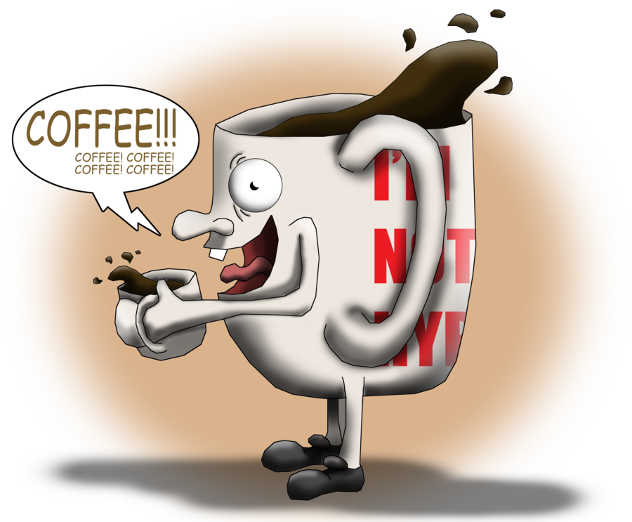 Crazy Coffee Cartoon Clipart Coffee Cup Cafe - Crazy Coffee (900x743), Png Download