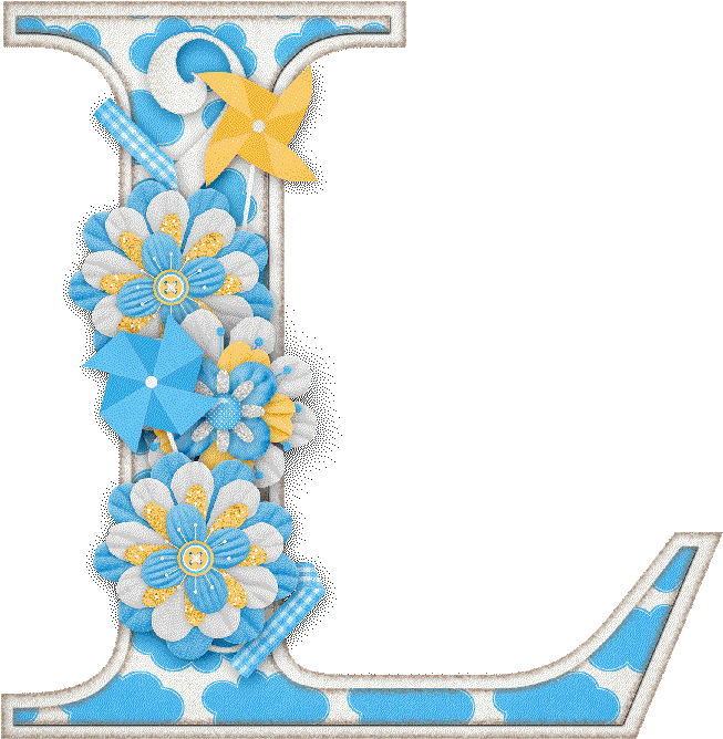 Alfabeto Letra Cursiva - Letra L Con Flores (700x713), Png Download
