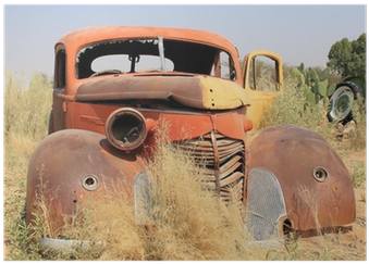 Old And Rusty Car Wreck At The Last Gaz Station Before - Namib (400x400), Png Download