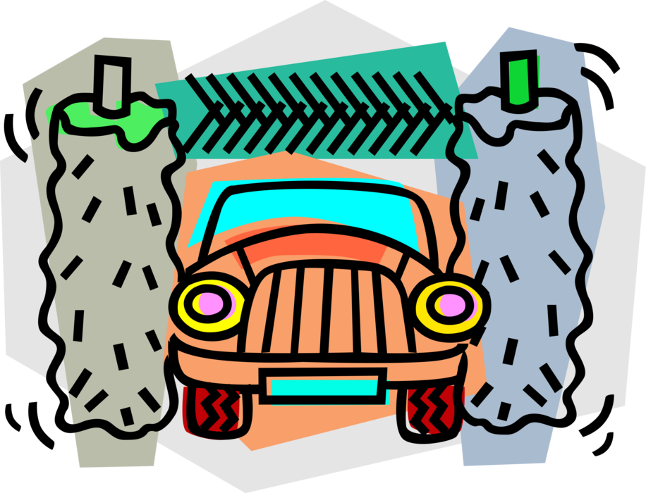 Vector Illustration Of Car Wash Or Carwash Auto Wash - Car Wash (916x700), Png Download