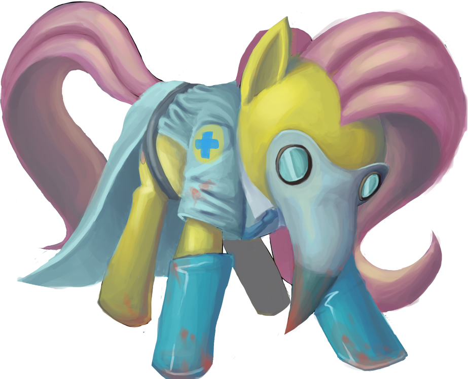 Blu-red, Fluttermedic, Fluttershy, Medic, Plague Doctor, - Red (923x748), Png Download