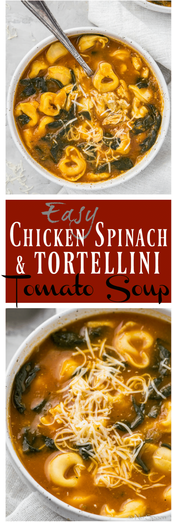 Easy Chicken, Spinach & Tortellini Tomato Soup-long - Spinach (620x1865), Png Download