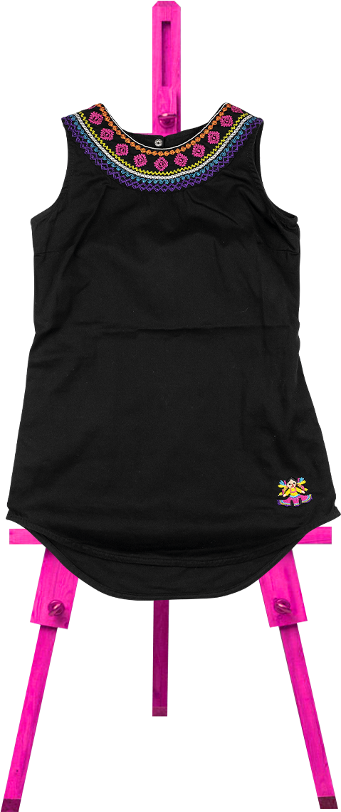 Vestido Bordado Black - Gefüttertes Mädchenkleid Mit Ethnomuster Wollweiß - (1024x1280), Png Download