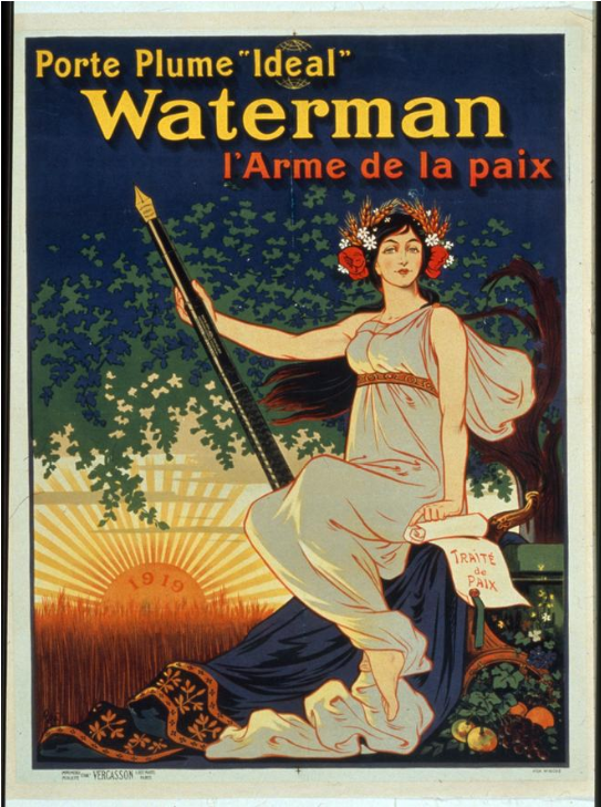 Pluma Waterman, Pluma De La Paz - Vintage Fountain Pen Ads (1600x728), Png Download