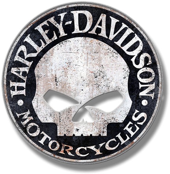 Harley-davidson® Skull Metal Circle Sign - Harley Davidson Skull (730x730), Png Download
