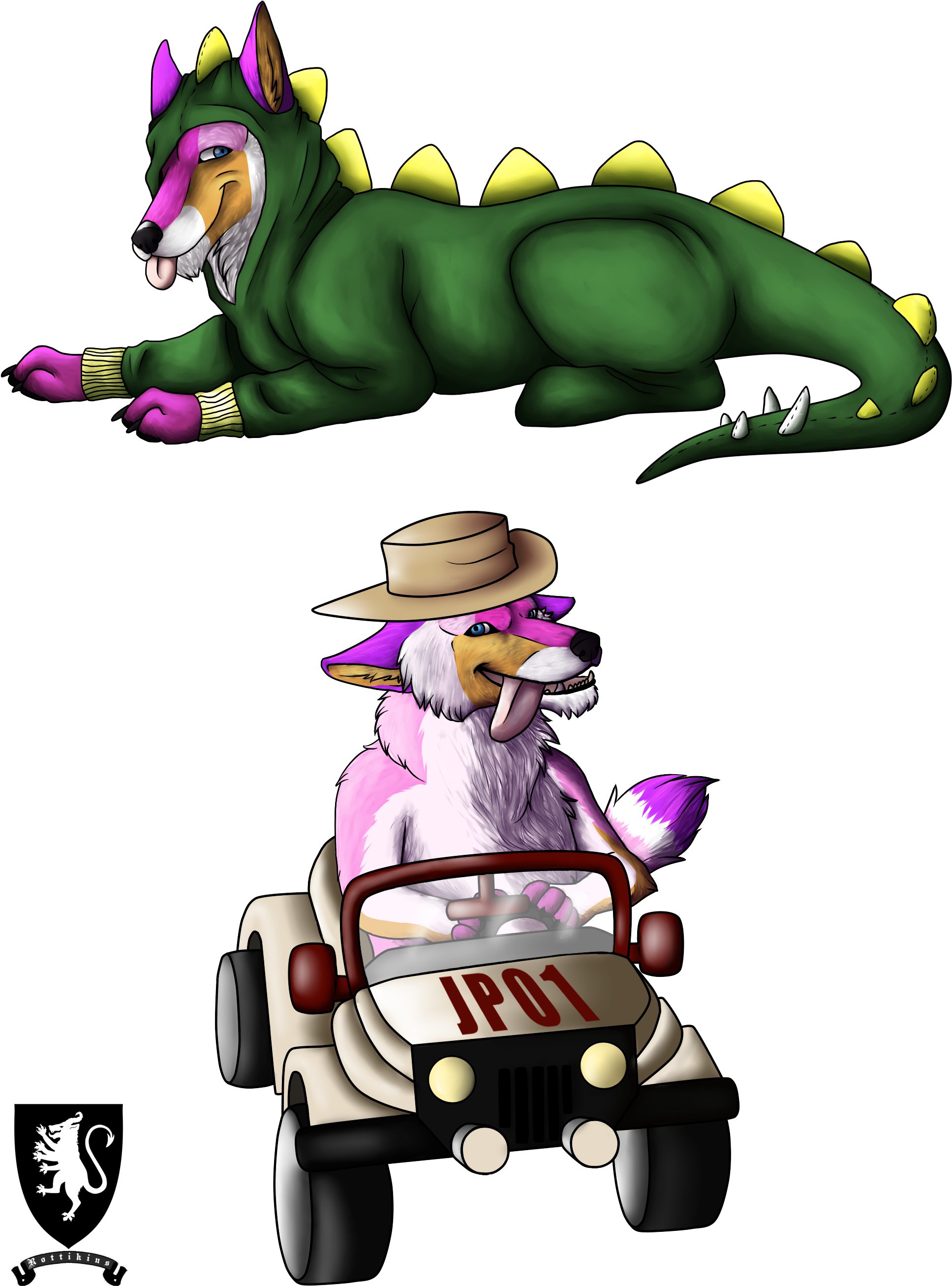 Jeep Stego Poses - Cartoon (1977x2659), Png Download