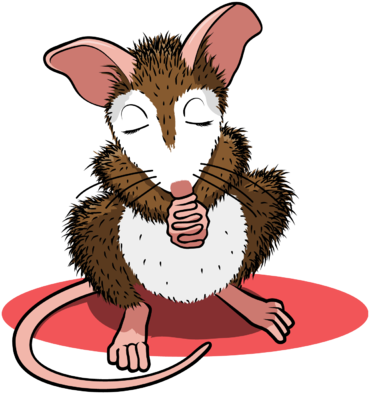 Praying Mouse - Mouse Praying (378x400), Png Download