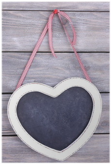 Heart Shaped Chalkboard On Wooden Background Poster - Heart (400x400), Png Download