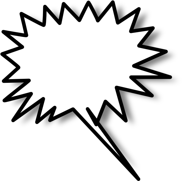 Black And White Text Box Clipart 5 By James - Star Burst Clip Art (600x589), Png Download