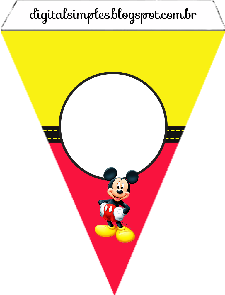 Cute Mickey Free Printable Kit 027 - Banderines De Mickey Mouse (768x1005), Png Download