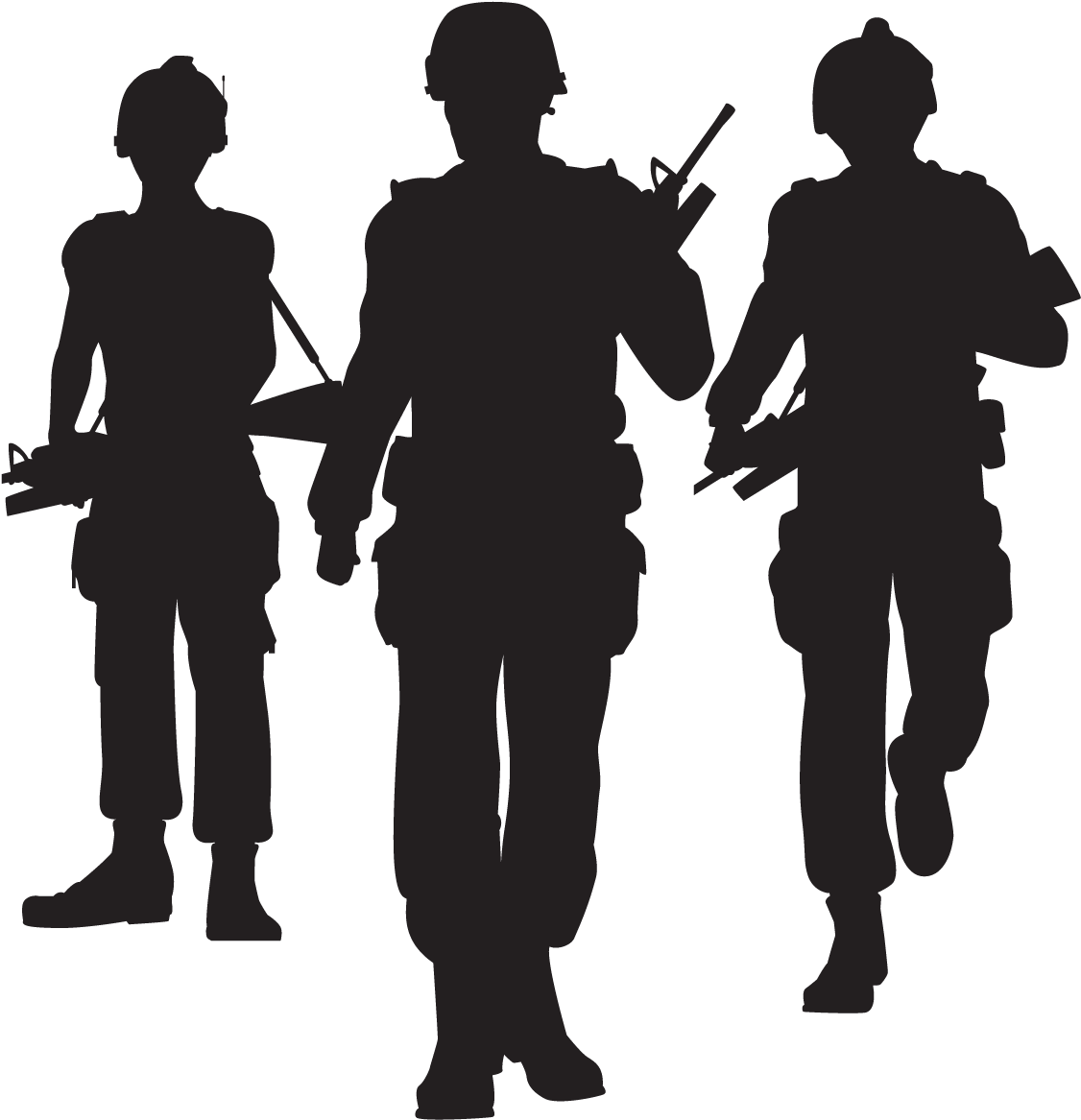 Official Clan - Group Running Front Silhouette (1224x1224), Png Download