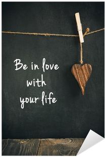 Wooden Heart On Blackboard With Text - 刮別人鬍子前.先刮自己 (400x400), Png Download