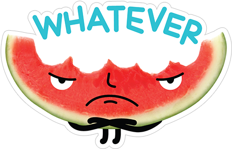 Whatever Either Watermelon Sticker - Watermelon (490x317), Png Download