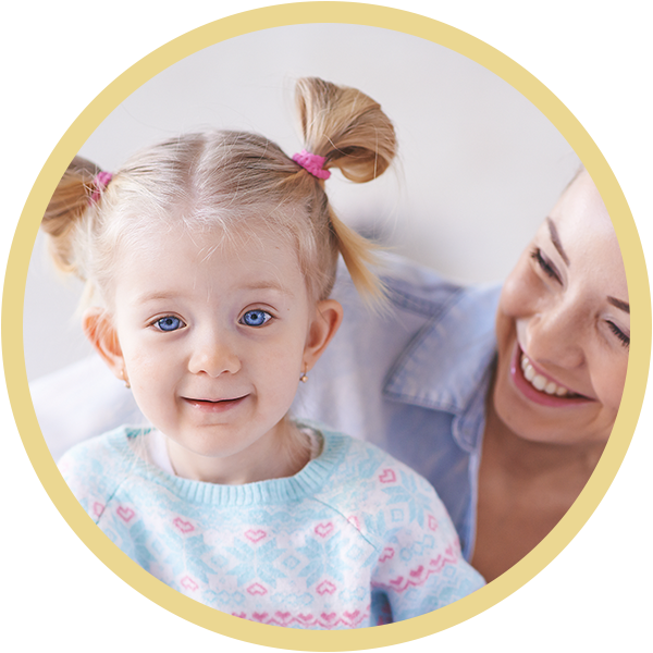 Girl And Teacher Color Frame - Mother (600x600), Png Download