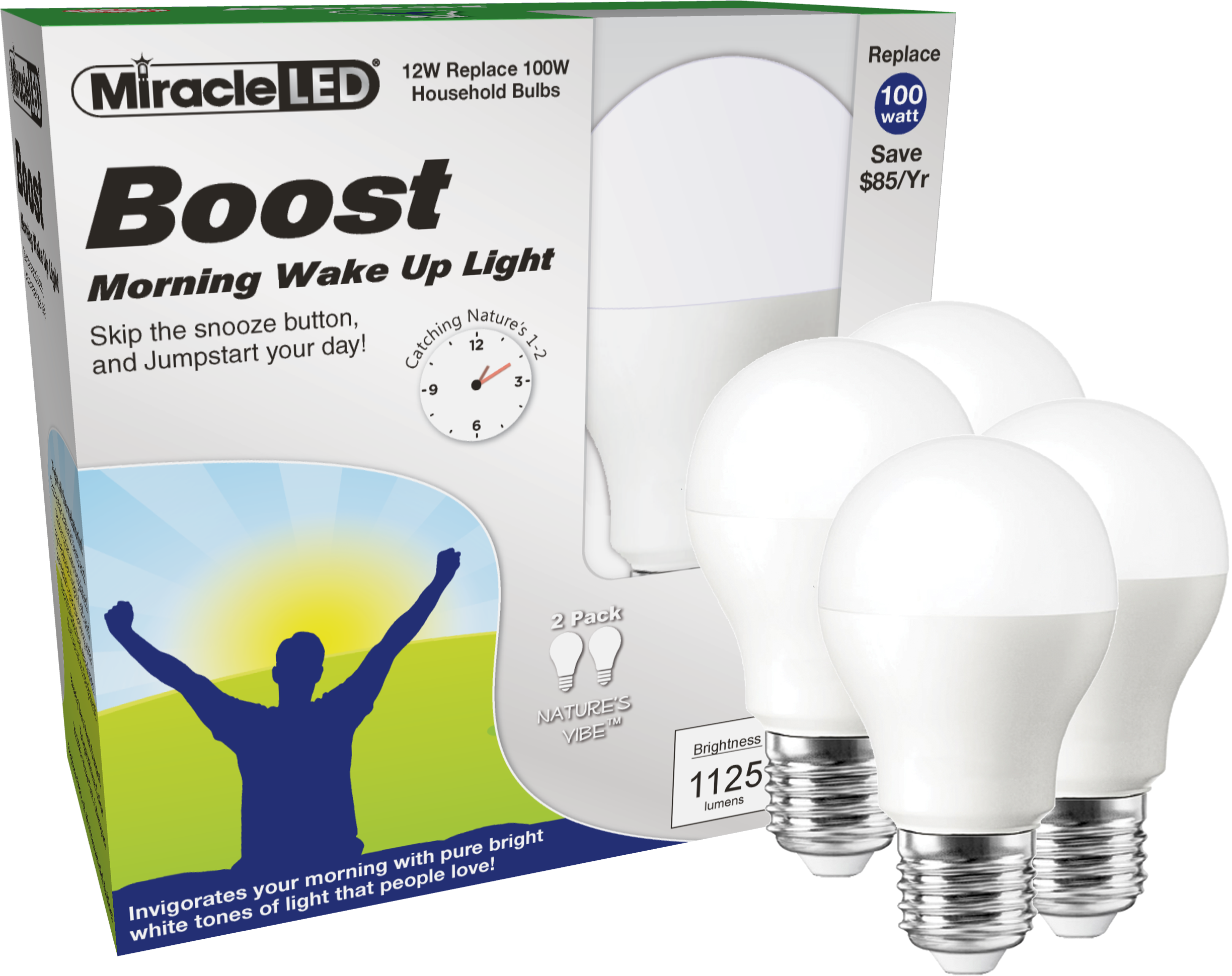 Miracle Led Boost Morning Wake Up Led Light Bulb, 1 - Led Light Bulbs By Gold Violin, Multi 606906 (2502x2503), Png Download
