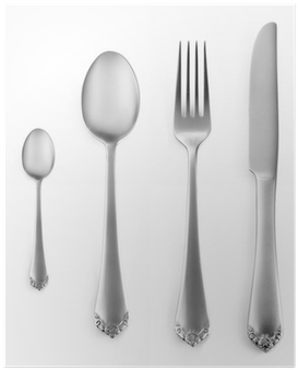Silverware Set With Fork, Knife, And Spoon Poster • - Cutlery (400x400), Png Download