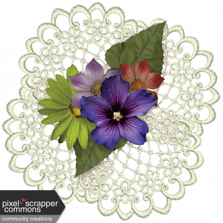 Lace Mat With Flowers - Pansy (456x456), Png Download