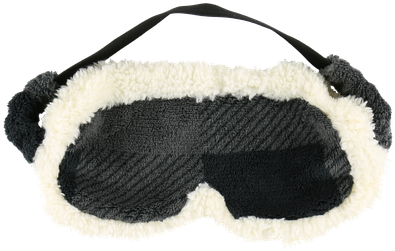 Grey Plaid Sherpa Sleep Mask - Blindfold (432x525), Png Download