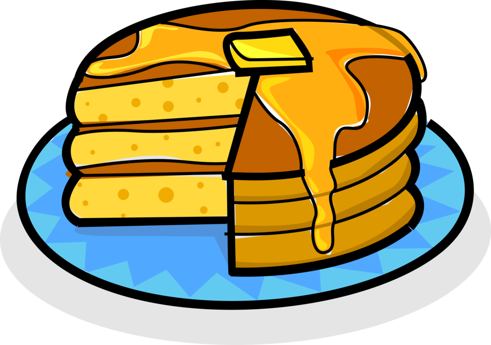 Vector Illustration Of Stack Of Breakfast Pancakes - Pancake Clip Art (995x700), Png Download