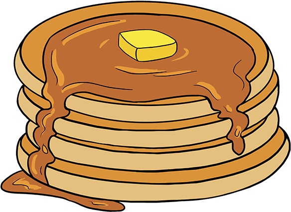 How To Draw Pancakes - Draw Pancakes (680x678), Png Download