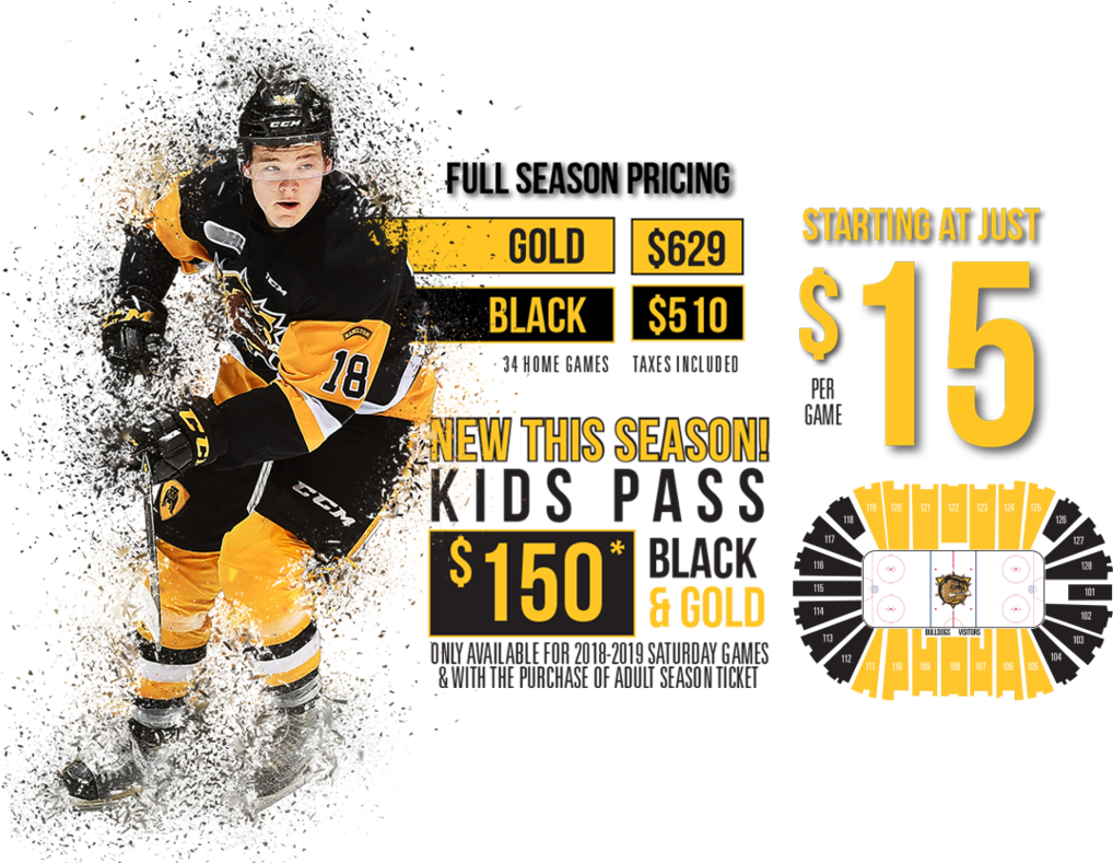 Gold 2018-19 Hamilton Bulldogs Season Tickets Dog House (1024x788), Png Download