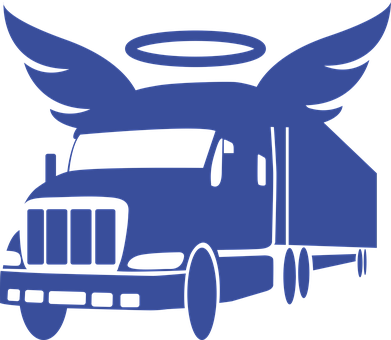 Angel, Fishing Rod, Wing, Guardian Angel - Truck Logo Round Ornament (391x340), Png Download
