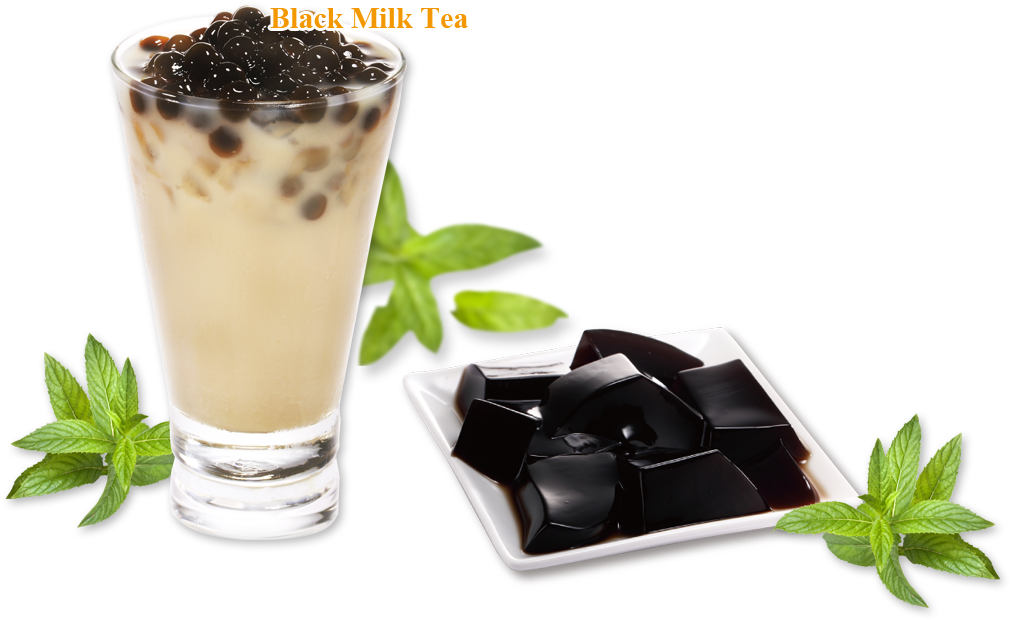Milk Tea Grass Jelly Transparency (1046x665), Png Download