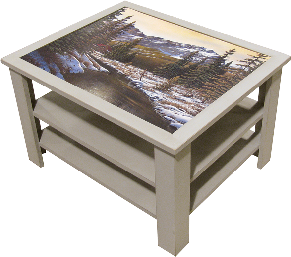 Shown In Old Putty With "winter Mountains" Print - Winter (600x529), Png Download