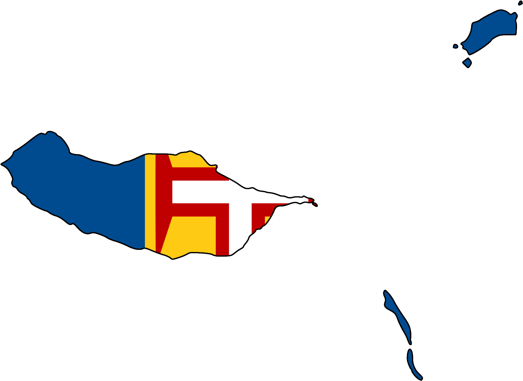 Flag Map Of Madeira - Map And Flag Of Madeira (2020x1500), Png Download