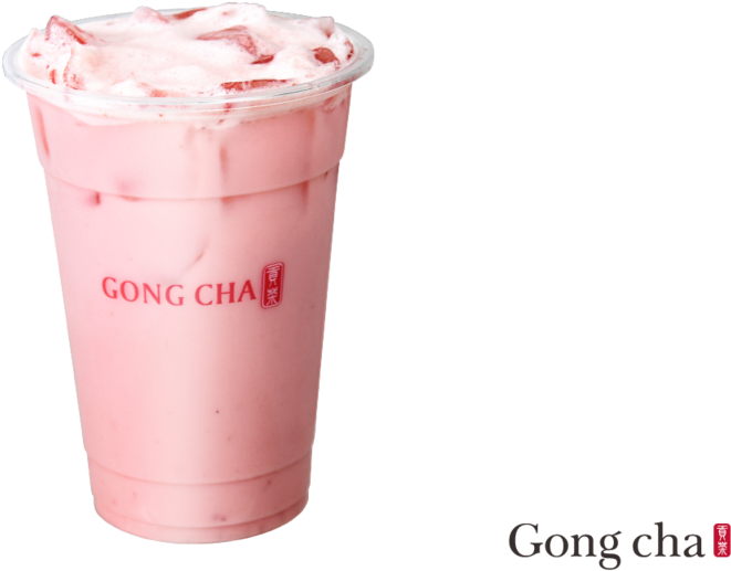 Strawberry Green Milk Tea - Milkshake (1024x576), Png Download