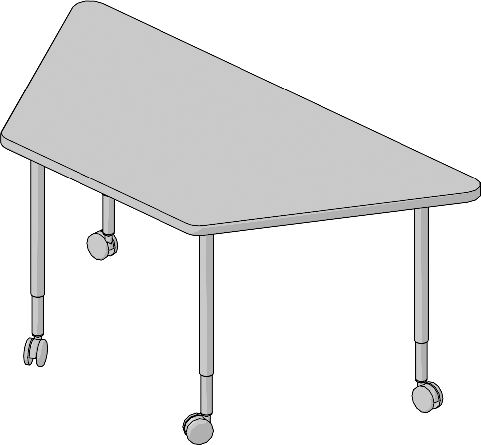 Table-trapezoid 30x62,pin Height Adj - Coffee Table (1200x1200), Png Download