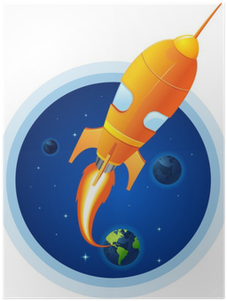 Rocket Take Off From Planet Earth Flames Shoot Out - Planet (400x400), Png Download