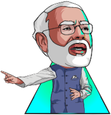 Narendra Modi Stickers Messages Sticker-4 - Animated Simple Photo Of Narendra Modi (618x618), Png Download