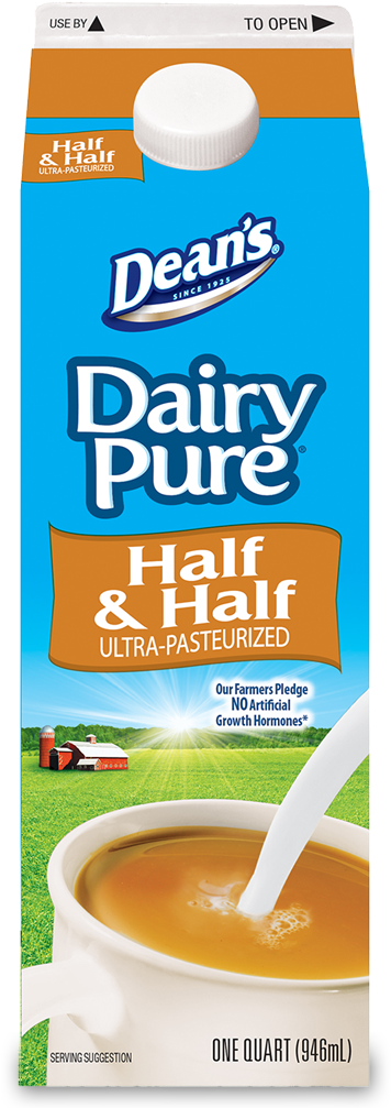 Dean's Half & Half - Dairy Pure Half And Half (723x1190), Png Download