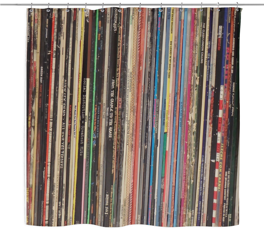 Retro Shower Curtain, Vinyl Record Albums, Punk Rock (1024x1024), Png Download
