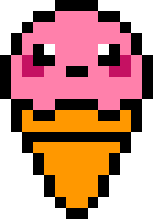Sorvete Fofo - Pixel Art A Imprimer (1184x1184), Png Download