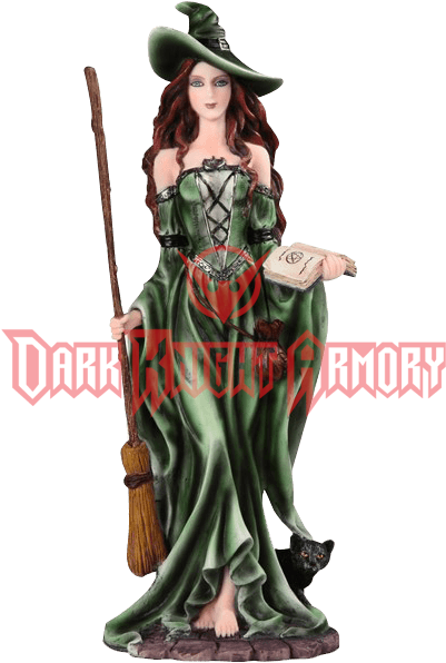 Witch Holding Broom Statue - Ferro Magnesium Fire Starter - Bushcraft Firesteel (600x600), Png Download