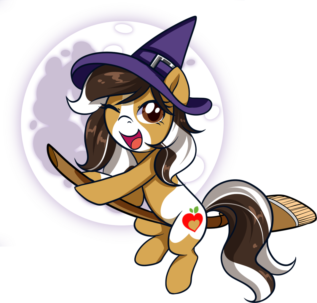 Xwhitedreamsx, Broom, Cute, Earth Pony, Female, Flying, - Cartoon (1069x1024), Png Download