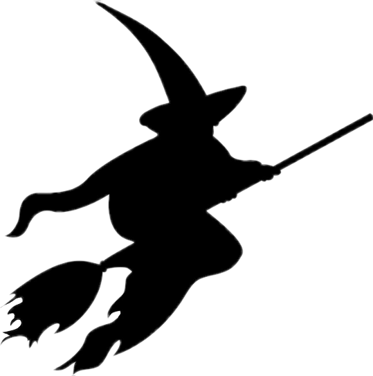 Halloween Stencils Witch (539x543), Png Download